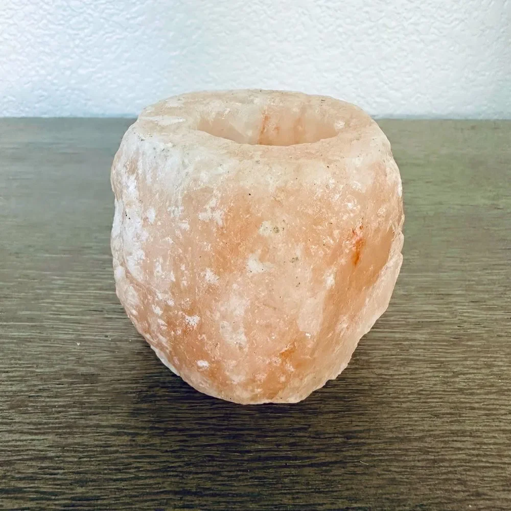 Pink Himalayan Salt Candle Holder
